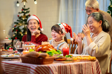 Asian family's Christmas celebration in their home