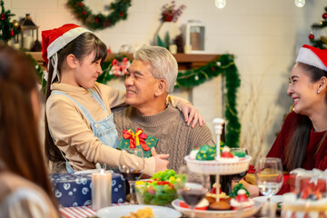 Asian family's Christmas celebration in their home