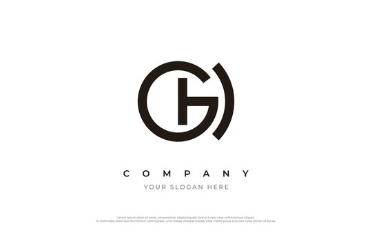 Initial Letter GH Logo Design Vector