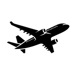 Fototapeta na wymiar Airplane Logo Monochrome Design Style