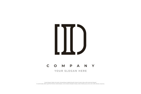 Initial Letter ID Logo or DI Logo Design Vector