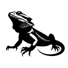 Bearded Dragon Logo Monochrome Design Style