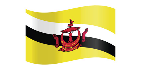 Vector flag of the country brunei vector illustration