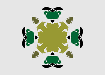 Abstract mandala motif fabric decoration geometric floral pattern color