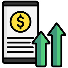 Profits icon are typically used in a wide range of applications, including websites, apps, presentations, and documents related to business analytics theme.