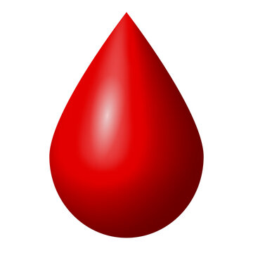 Blood drop on a transparent background. Modern 3d illustration