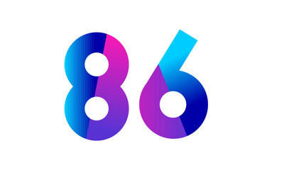 New Modern Number Blue Purple Teen Logo