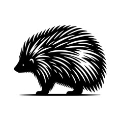 Porcupine Logo Monochrome Design Style