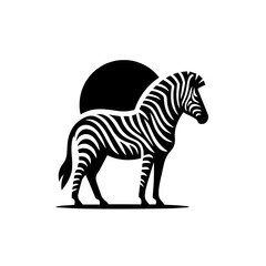 Fototapeta na wymiar Zebra Logo Monochrome Design Style