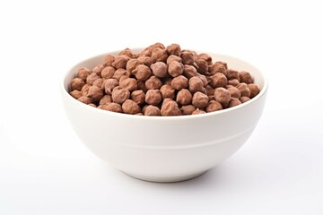 Selective focus on white background isolated Chocolatte cereal