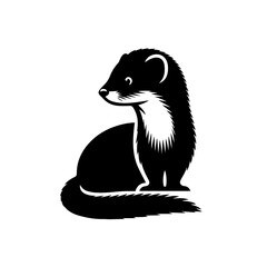 Weasel Logo Monochrome Design Style