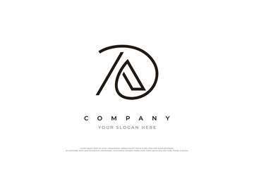 Initial Letter AD Logo Design Vector