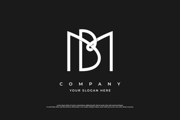 nitial Letter BM Logo or MB Monogram Logo Design Vector