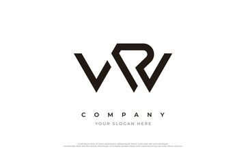  Initial Letter RW or WR Logo Design Vector - obrazy, fototapety, plakaty