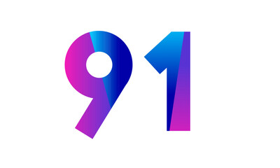 New Modern Number Blue Purple Teen Logo