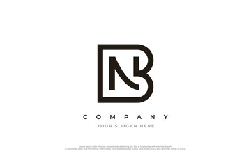 Initial Letter NB Logo or BN Monogram Logo Design Vector - obrazy, fototapety, plakaty
