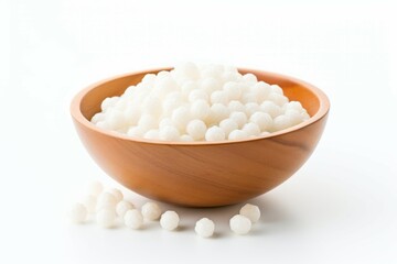 Fototapeta na wymiar Tapioca pearls for bubble tea Tapioca pearls presented in a bowl