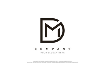 Initial Letter DM Logo or MD Monogram Logo Design Vector