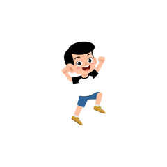 child jumping pose vector digital image