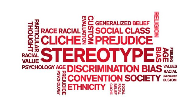 Stereotype animated tag word cloud;text design animation kinetic typography seamless loop.