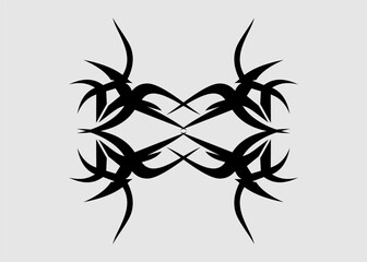 black tribal vector symmetrical insect sharp emblem cool maori - obrazy, fototapety, plakaty