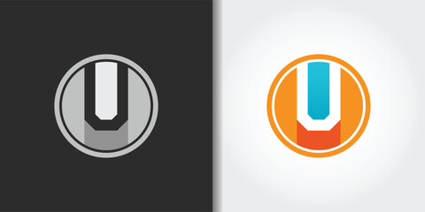 modern letter u logo set