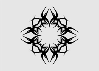 Obraz premium symmetric tribal vector mandala flower black decoration pattern abstract beautiful