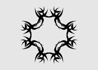 Obraz premium symmetric tribal vector mandala flower black decoration pattern abstract beautiful