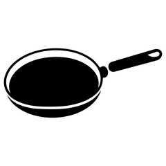 Fry pan vector silhouette illustration black color