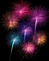 a group of fireworks in the sky