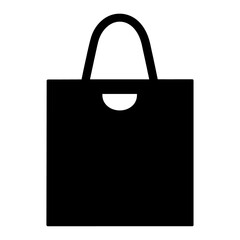 Shopping bag vector silhouette icon black color
