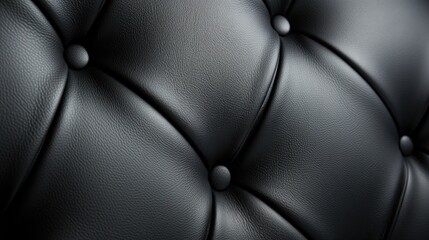 a close up of a black leather upholstery