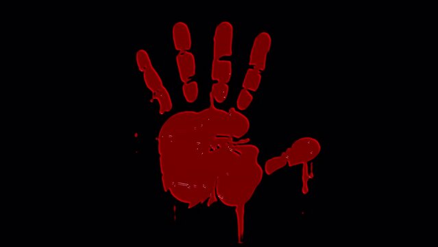 Bloody Handprint With Alpha Channel