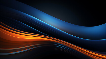 Durk blue and orange wave abstract gradient technology background. Trendy simple wave gradient abstract background with dynamic wave Banner, Background, Card, Book landing page. - obrazy, fototapety, plakaty