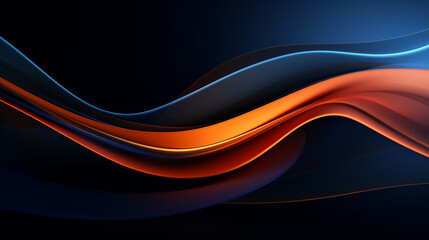 Obraz premium Durk blue and orange wave abstract gradient technology background. Trendy simple wave gradient abstract background with dynamic wave Banner, Background, Card, Book landing page.