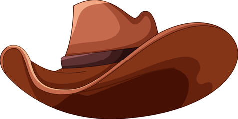 Isolated Simple Cowboy Hat Cartoon Illustration