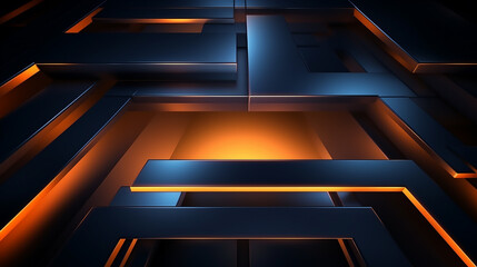 Abstract blue, oranges square technology digital background featuring dynamic square, digital innovations and contemporary design vibrant colors and modern technology. dynamic 3D background featuring.