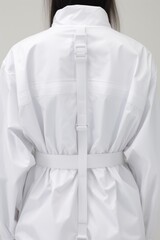 a white shirt with a belt