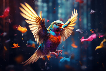 Birds flying out of cage background. Freedom concept. - obrazy, fototapety, plakaty