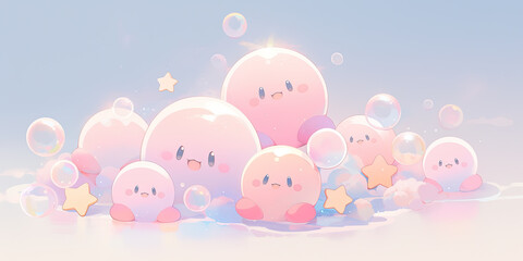 a group of lovely elf slimes. 