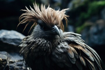 a bird with a feathered head