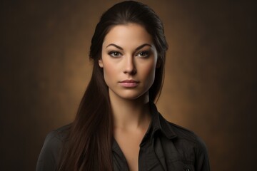 Fototapeta premium a woman with long hair and a black shirt
