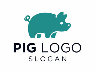The logo design is about Pig and was created using the Corel Draw 2018 application with a white background.