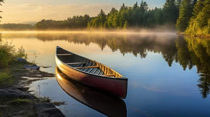 Foto op Canvas a canoe on a lake © sam