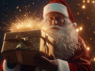 santa claus with gift