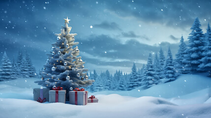 Obraz premium Illustration of christmas tree