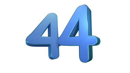 Obraz premium Clean blue 3d number 44