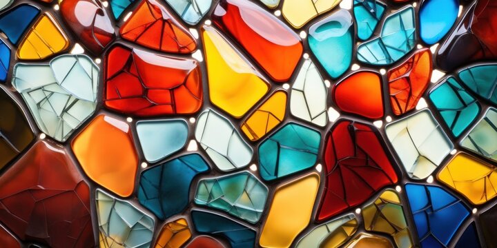 a colorful mosaic of glass
