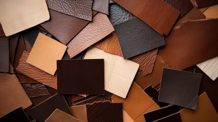 a pile of different colored leather