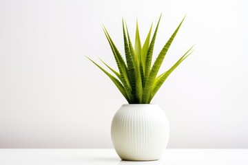 a plant in a white pot